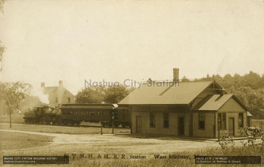 Postcard: New York, New Haven & Hartford Railroad Station, West Medway, Massachusetts